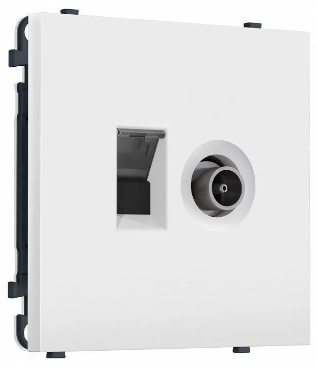 ТВ-розетка оконечная и розетка Ethernet RJ-45 без рамки Ambrella Volt MS MS832510