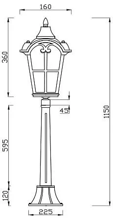 Наземный высокий светильник Maytoni Outdoor Альбион O413FL-01BZ1