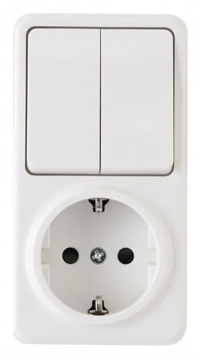 Блок с выключателями двухклавишными Arte Milano am-310 310.53-1.white