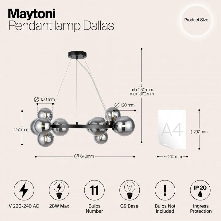 Подвесная люстра Maytoni Даллас MOD545PL-11B