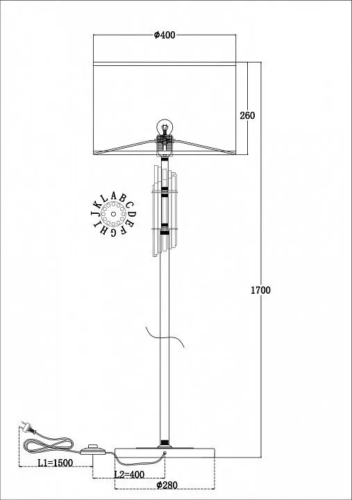 Торшер Maytoni Аллоро MOD088FL-01BS