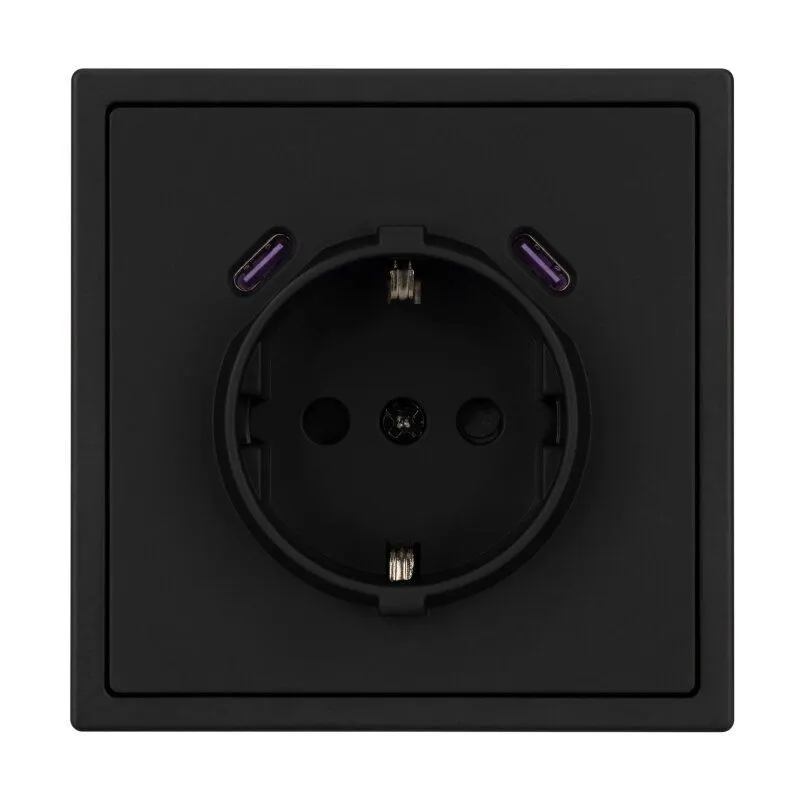 Розетка с заземлением и со шторкой и 2хUSB C, без рамки Arlight NOBE 061813(1)