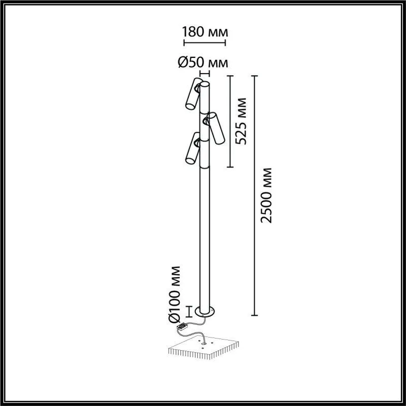 Наземный высокий светильник Odeon Light NATURE 7204/30GLA