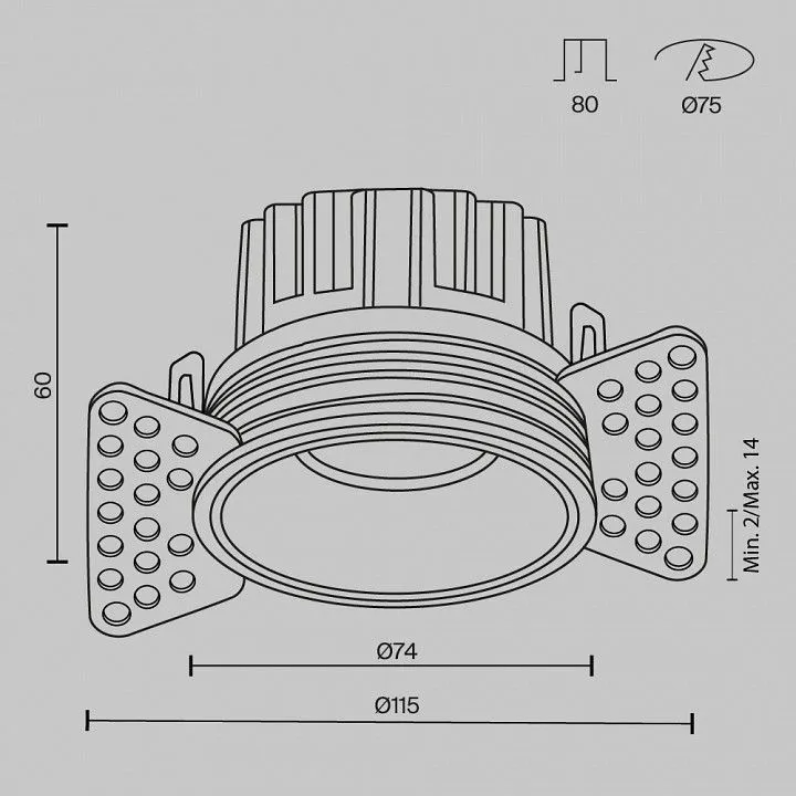 Встраиваемый светильник Maytoni Technical Раунд DL058-12W2.7K-TRS-W
