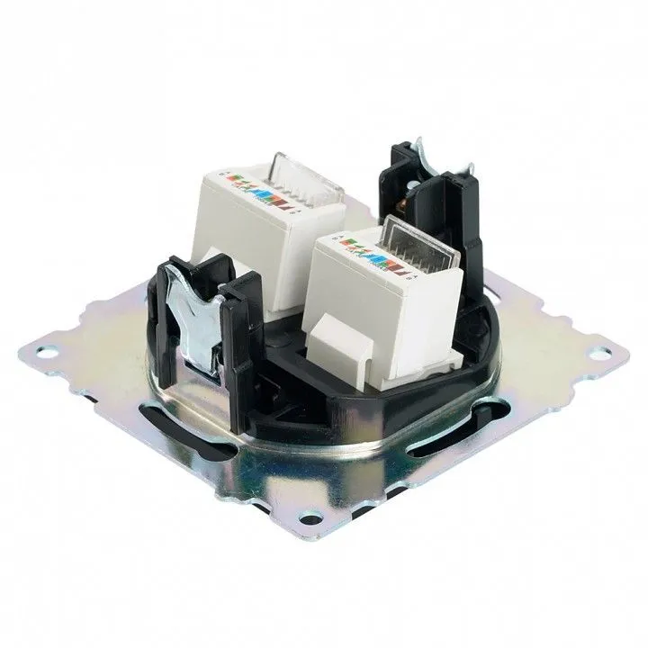 Розетка двойная Ethernet RJ-45 без рамки Stekker Катрин 50007