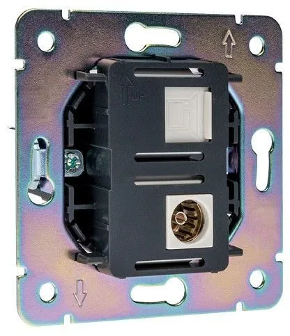 ТВ-розетка и розетка Ethernet RJ-45 без рамки Kranz STRONG KR-78-0722-4