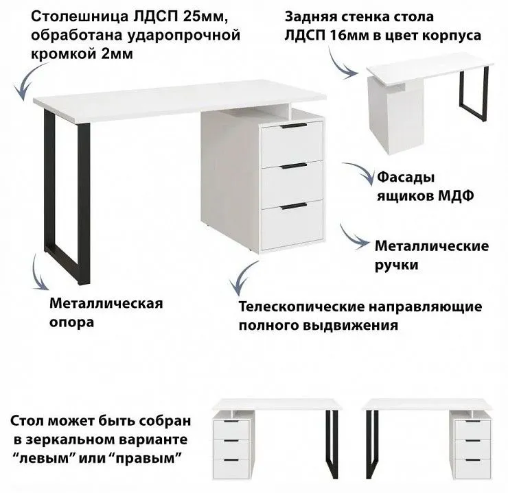Стол письменный Эконом-стандарт С-406