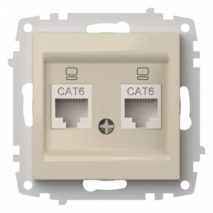 Розетка двойная Ethernet RJ-45 без рамки Elbi Eleсtriс Zena Vega 609-010300-248