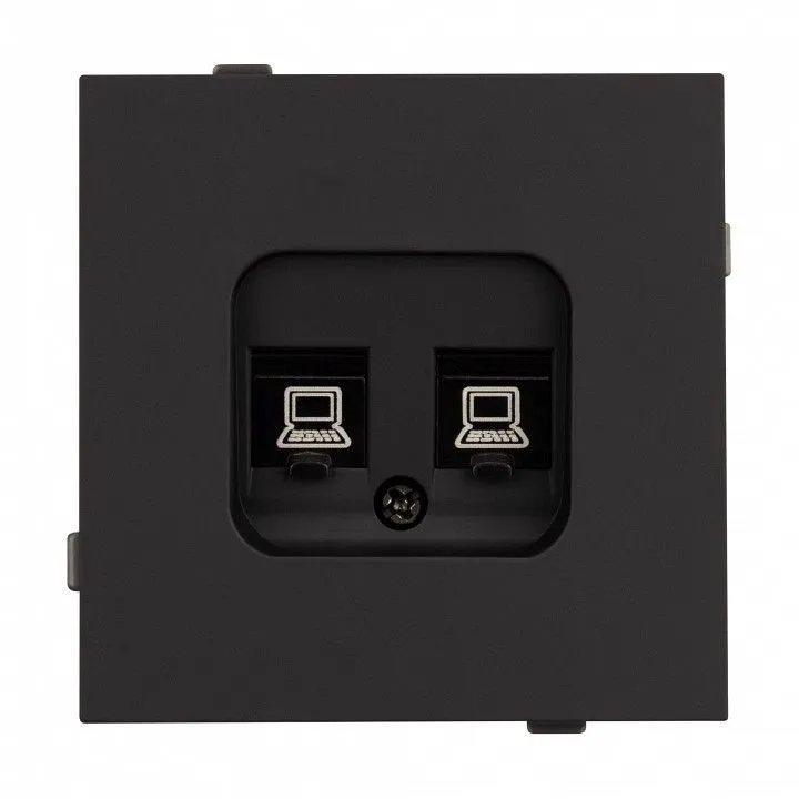 Розетка двойная Ethernet RJ-45 и со шторками, без рамки Arlight SCT-TENDO 054595