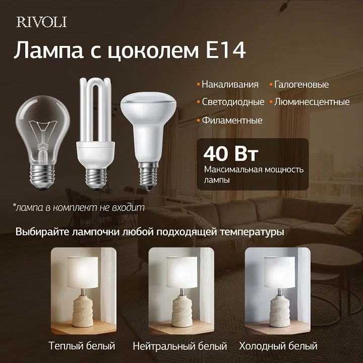 Настольная лампа декоративная Rivoli Marian 7549-502