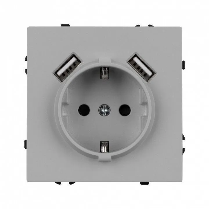 Розетка с заземлением и 2хUSB type A, без рамки Arlight SCT-NOBE 059443