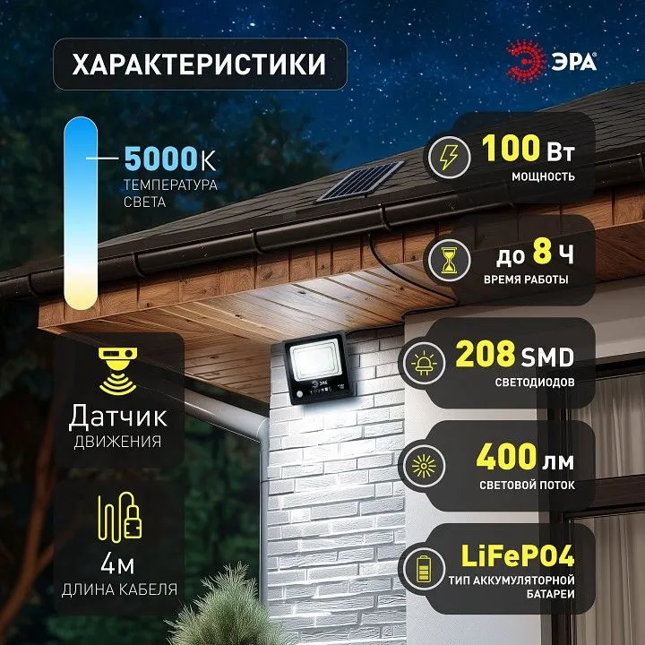 Настенно-потолочный прожектор Эра  ERAPRO-100