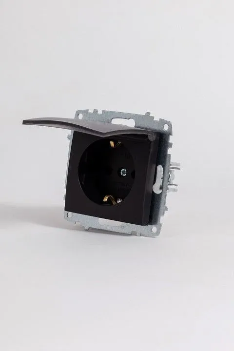 Розетка с заземлением с крышкой, без рамки Elbi Eleсtriс Zena Vega 609-014800-218
