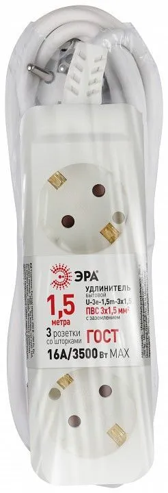 Удлинитель Эра  U-3e-1,5m-3x1,5