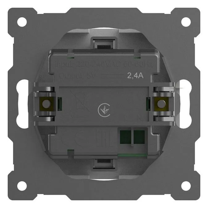 Розетка 2хUSB type A без рамки Elbi Eleсtriс Zena Vega 609-015600-143