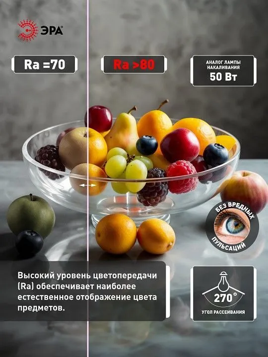 Лампа светодиодная Эра  GU5.3 8Вт 2700K LED MR16-8W-827-GU5.3
