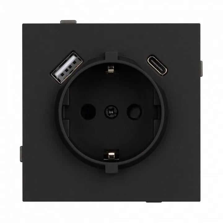 Розетка 2хUSB type A и C без рамки Arlight SCT-TENDO 054607