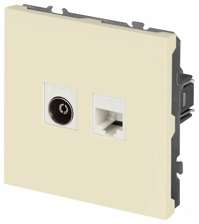 ТВ-розетка и розетка Ethernet RJ-45 без рамки Эра Galaxy Б0070778