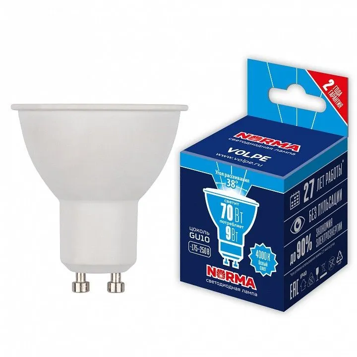 Лампа светодиодная Volpe LED-JCDR GU10 9Вт 4000K UL-00011191