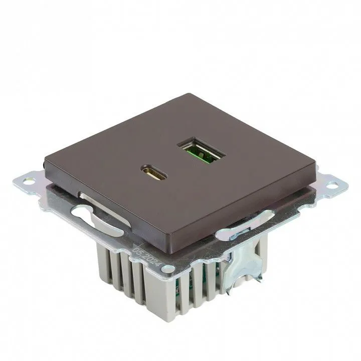 Розетка 2хUSB type A и C без рамки Stekker Катрин 50057