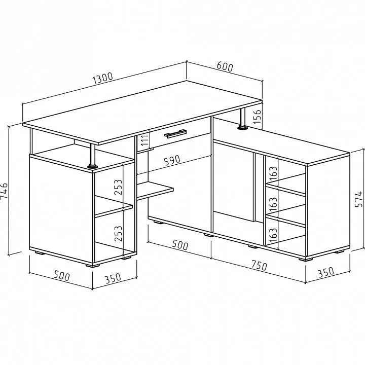 Стол письменный Амбер-10Я