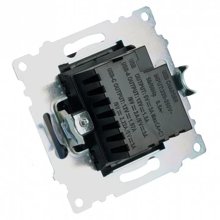 Розетка 2хUSB type A и C без рамки Stekker Катрин 50055