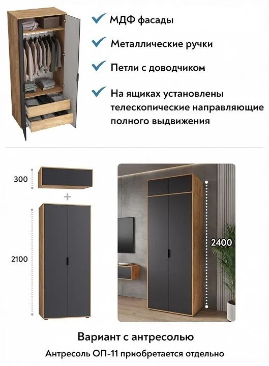 Шкаф платяной Оптима ОП-14