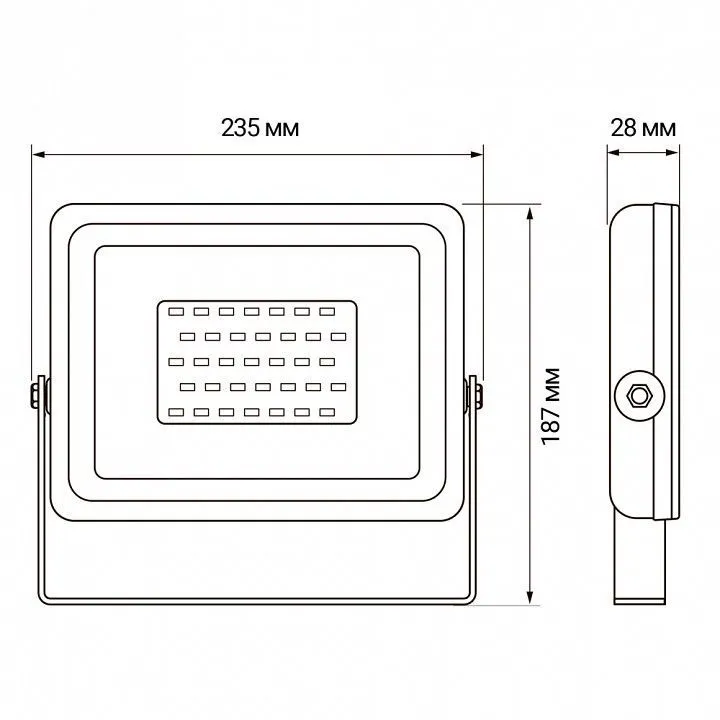 Настенно-потолочный прожектор Jazzway  PFL-30W RGB BL IP65