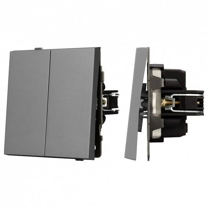 Выключатель проходной двухклавишный без рамки Arlight SWT 054068