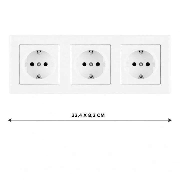 Розетка с заземлением и со шторкой Arte Milano SET06-3 SET06-3-40-1x3 white