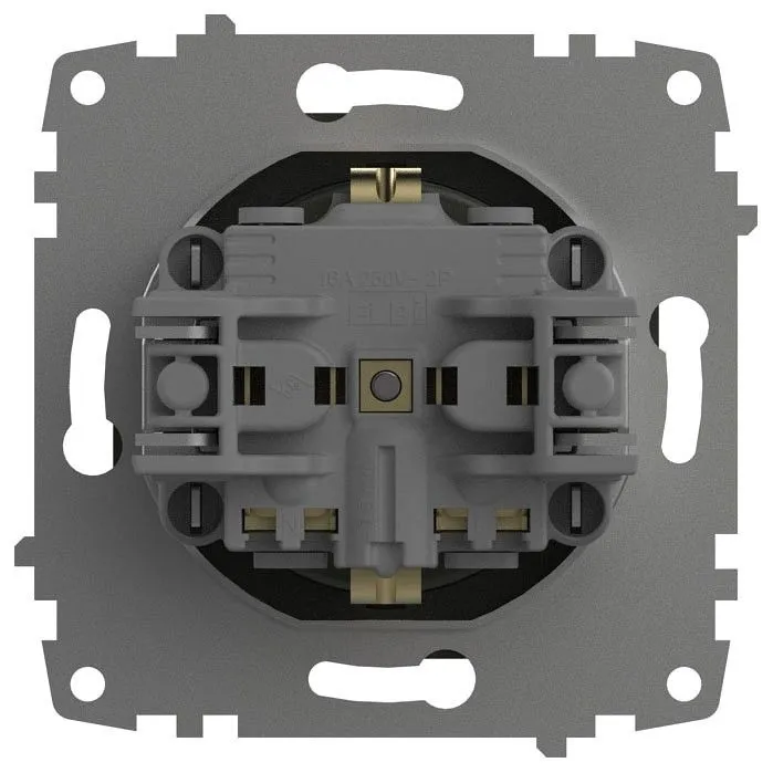 Розетка с заземлением и со шторкой, без рамки Elbi Eleсtriс Zena Vega 609-011100-243