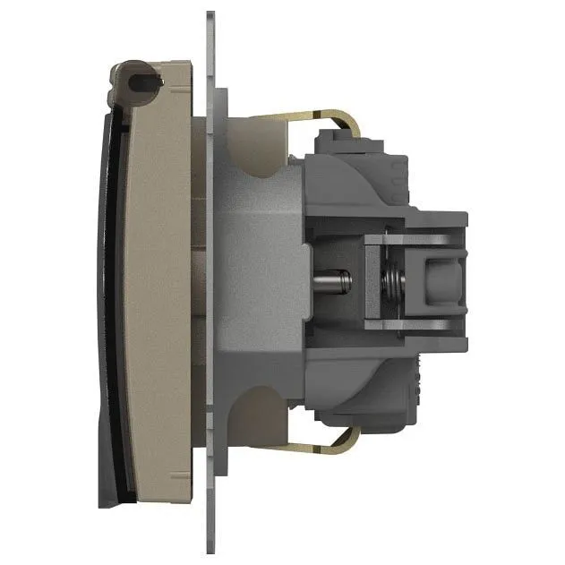 Розетка с заземлением с крышкой, без рамки Elbi Eleсtriс Zena Vega 609-012500-218