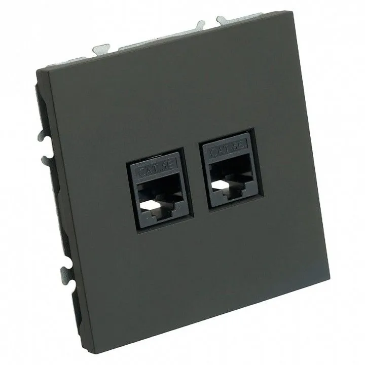 Розетка двойная Ethernet RJ-45 без рамки Stekker Эмили 49848
