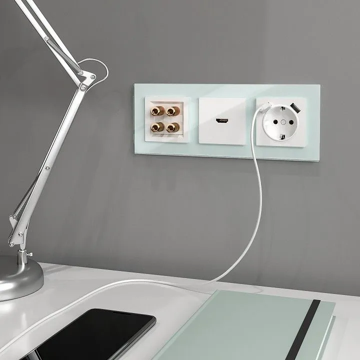 Розетка с заземлением и со шторками и 2хUSB, без рамки Werkel белый W1171501