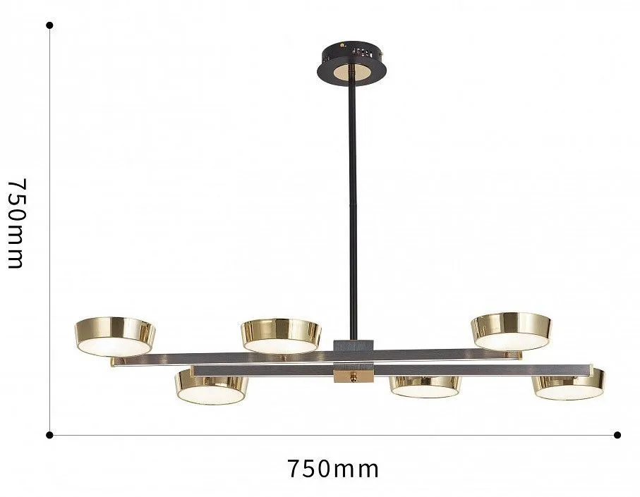 Люстра на штанге Arte Milano Ferrara-71279 271279/6L NI/GD