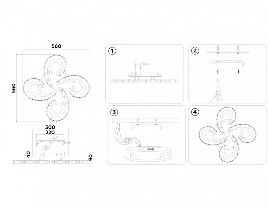 Потолочная люстра Ambrella Light FA FA1702