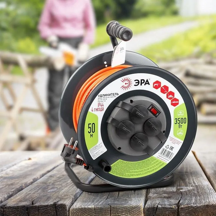 Удлинитель Эра  RMx-4es-3x1.5-50m-IP44