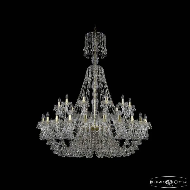 Подвесная люстра Bohemia Ivele Crystal 1409 1409/24+12/530/XL-170 G