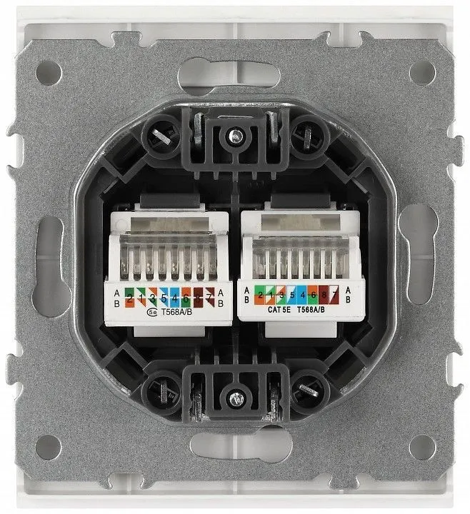 Розетка двойная Ethernet RJ-45 без рамки Эра Arktik 16-3108-01