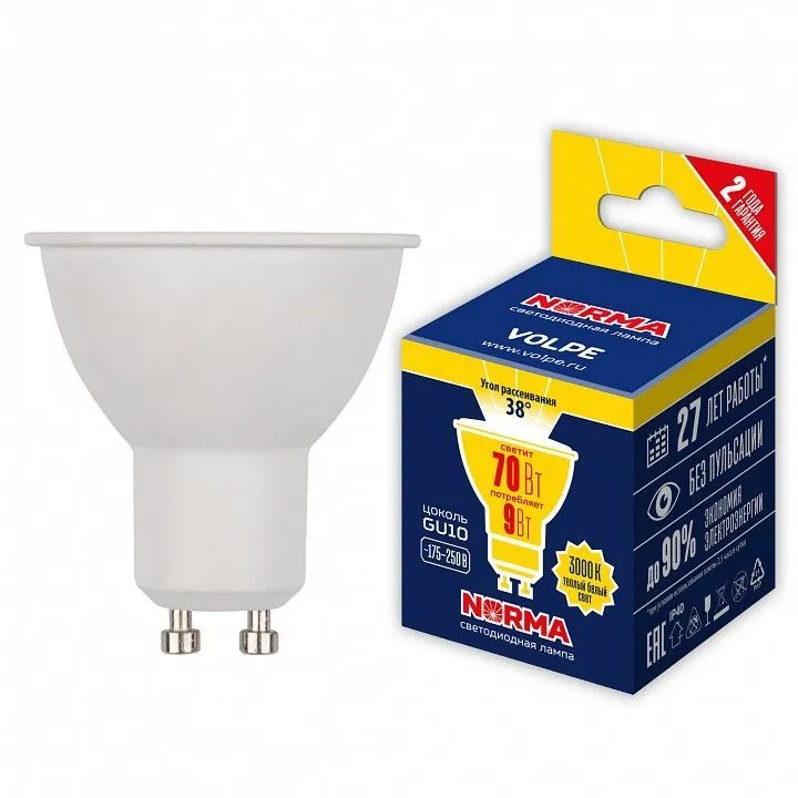 Лампа светодиодная Volpe LED-JCDR GU10 9Вт 3000K UL-00011190