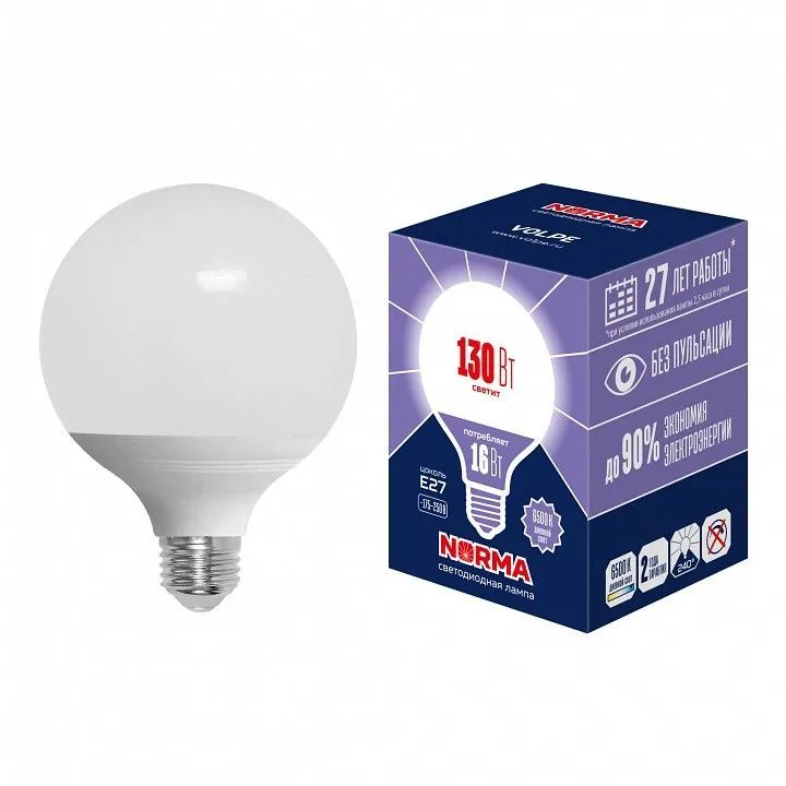 Лампа светодиодная Volpe LED-G95 E27 16Вт 6500K UL-00010995