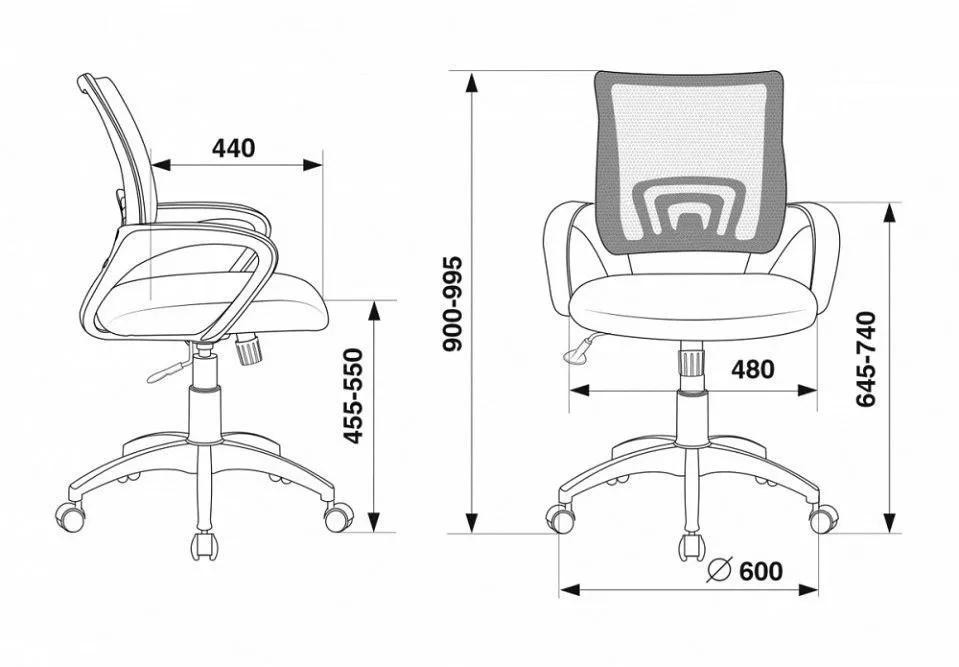 Кресло компьютерное CH-695N/OR/TW-11