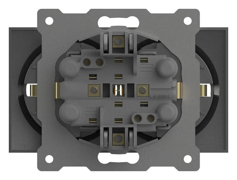Розетка двойная с заземлением, без рамки Elbi Eleсtriс Zena Vega 609-011000-907