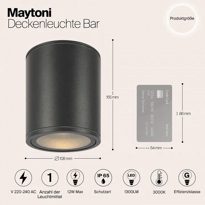 Накладной светильник Maytoni Outdoor Бар O306CL-L12GF