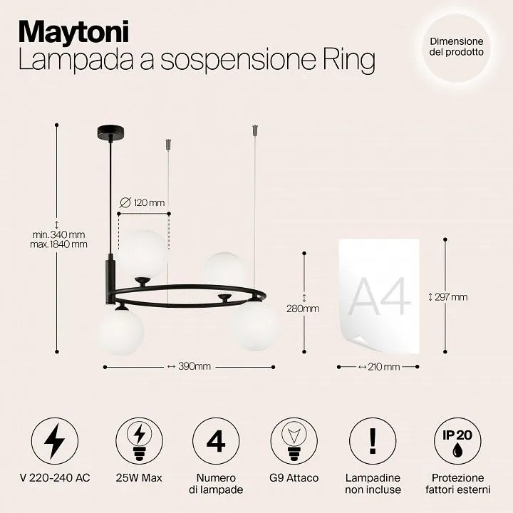 Подвесная люстра Maytoni Круг MOD013PL-04B