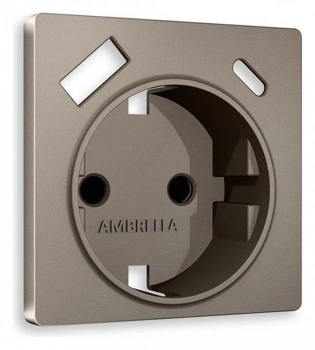 Накладка для розетки с заземлением и со шторками и 2хUSB type A и C Ambrella Volt ALFA AP6400