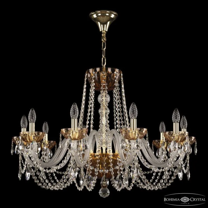 Подвесная люстра Bohemia Ivele Crystal 5402 5402/10/300 G Amber/M-1H