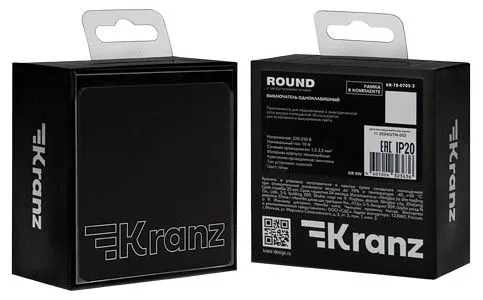 Выключатель одноклавишный без рамки Kranz ROUND KR-78-0705-3