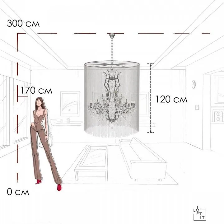 Подвесная люстра Loft it Vaille Crystal 10450/1200