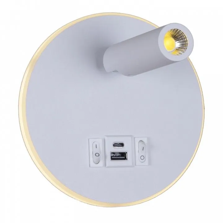 Бра Reluce 86203 86203-9.2-001KT LED12W+USB WT